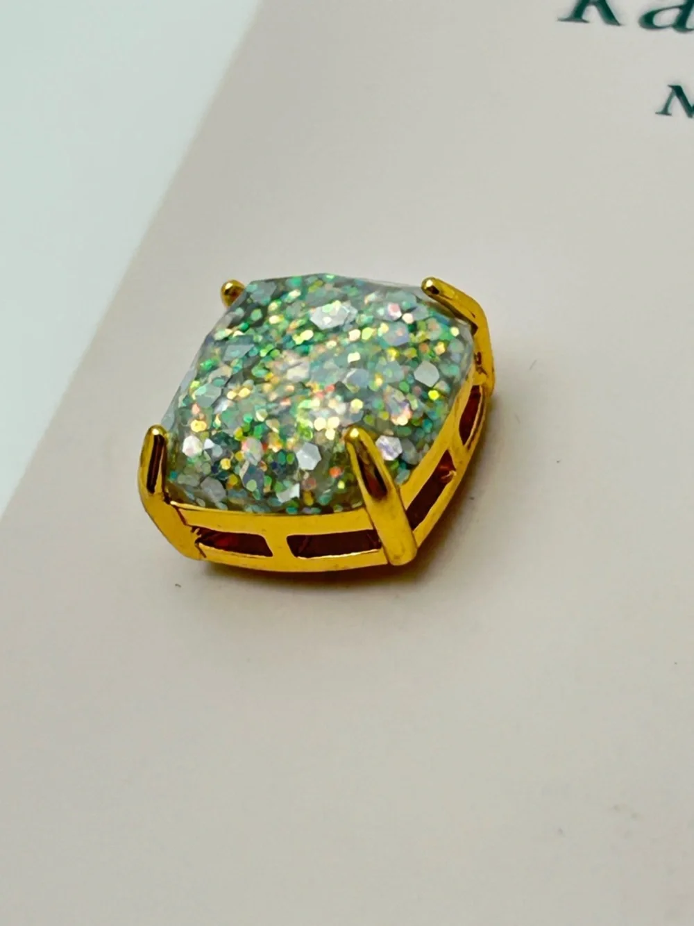 Kate Spade Iridescent Glitter Gumdrop Earrings NWT